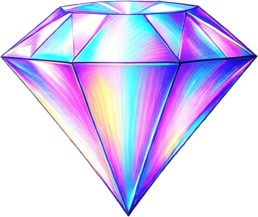 Hologem logo — a holographic cut diamond